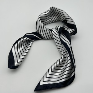 black edge vintage small silk scarf